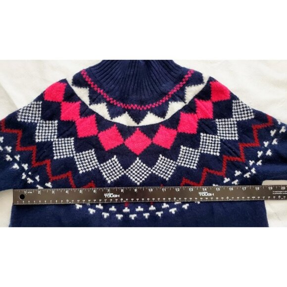 Vince Camuto Soft Cozy Fair Isle Mock Neck Sweater Blue - Size S - Picture 4 of 6
